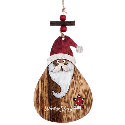 Деревянная елочная игрушка Рождественская компания - Санта 16 см, подвеска Kaemingk