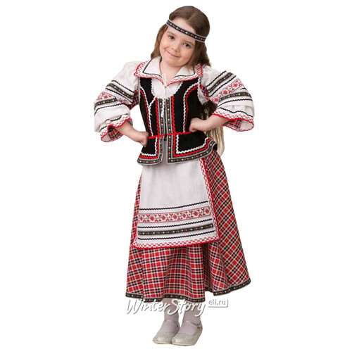 Карнавальный костюм Национальный для девочки, красно-белый, рост 116 см Батик