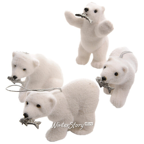 Елочная игрушка Медведь полярный 8 см, подвеска Kaemingk