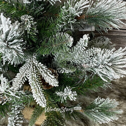 Настольная елка Ice Queen заснеженная с шишками в мешочке 90 см, ЛИТАЯ+ПВХ+ЛЕСКА Forest Market