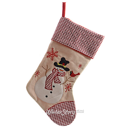 Носок рождественский Кантри - Снеговик 45 см Kaemingk
