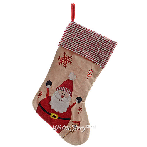 Носок рождественский Кантри - Санта 45 см Kaemingk