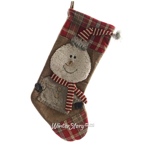 Носок для подарков Рождественский эксклюзив Снеговик, 50 см Kaemingk