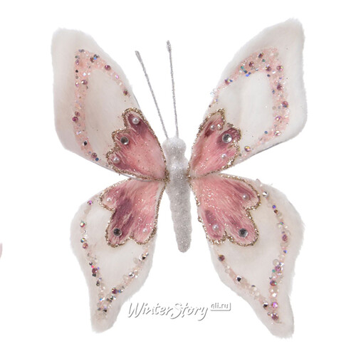Декоративное украшение Бабочка - Maulon Gramalis 14 см белая, клипса Kaemingk
