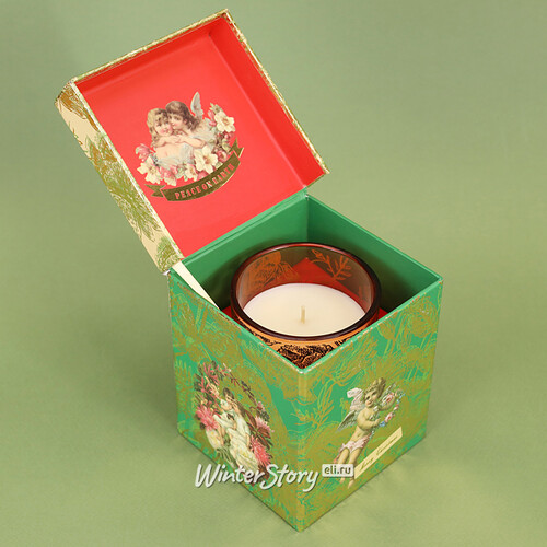 Новогодняя аромасвеча в музыкальной коробке Crystall Melany - Cinnamon&Apple 9 см, 40 часов горения EDG