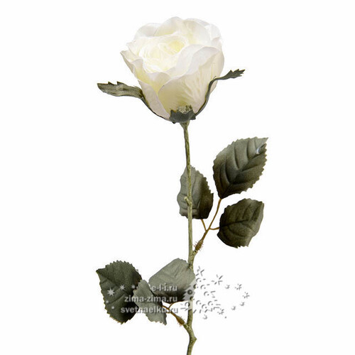 Роза в инее, белоснежная, 45 см Kaemingk