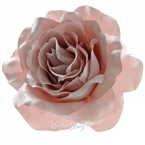 Роза Шелковое сияние 14 см нежно-розовая, клипса Kaemingk