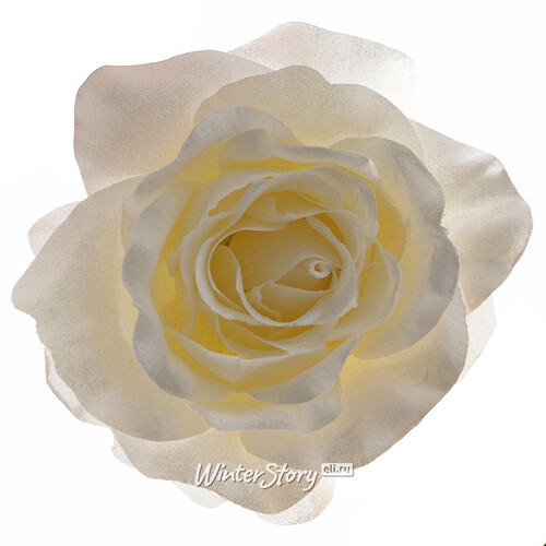 Роза Шелковое Сияние 14 см кремовая, клипса Kaemingk