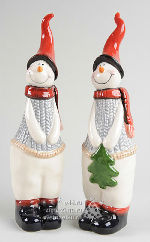 Снеговик стоящий, керамика, 26см Kaemingk