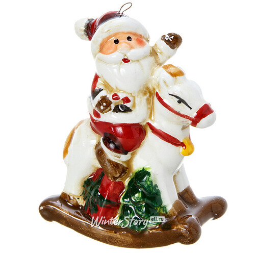 Елочная игрушка Санта на Лошадке 6*9 см, подвеска Kaemingk
