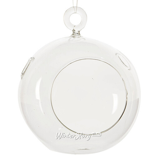 Стеклянный шар - подсвечник для декора 10*12 см Kaemingk