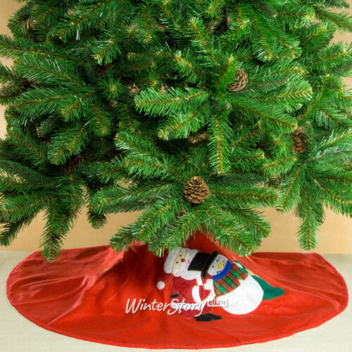 Юбка для елки Рождественские Мотивы - Санта и Снеговик 100 см Kaemingk