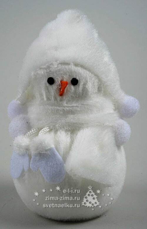 Елочная игрушка "Снеговик в шляпе, заснеженный", 10 см, подвеска Kaemingk
