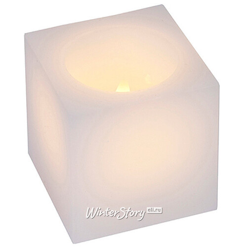 Набор светильников свечей свечей Куб, 3 шт, 5*5 см, белый воск, батарейка Star Trading