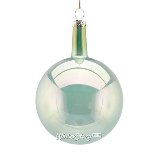 Набор стеклянных шаров Viva Lamberto 8 см, 6 шт, светло-зеленый EDG