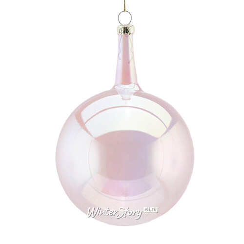 Набор стеклянных шаров Viva Lamberto 10 см, 6 шт, жемчужно-розовый EDG
