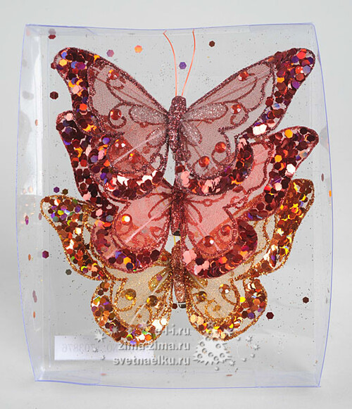 Бабочки из органзы, 11*9см, 3 шт, на клипсе Kaemingk