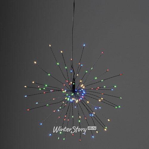 Светодиодное украшение Firework Multi 26 см, 120 разноцветных LED ламп, черная проволока, IP20 Star Trading