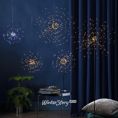 Светодиодное украшение Firework Multi 26 см, 120 разноцветных LED ламп, черная проволока, IP20 Star Trading