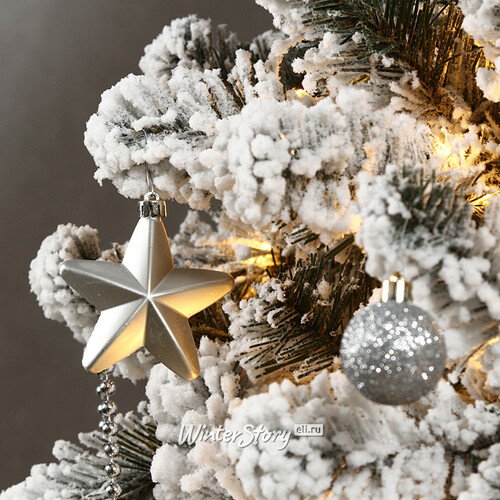 Искусственная елка с гирляндой и игрушками Лапландия: Arctic Story заснеженная 210 см, 700 теплых белых LED, контроллер, ПВХ Winter Deco