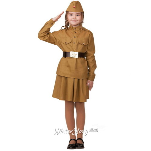 Детская военная форма Солдатка, цвет хаки, рост 128 см Батик