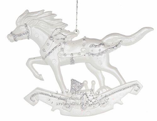 Елочная игрушка "Белоснежная Лошадь", 11 см, подвеска Billiet