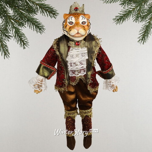 Елочная игрушка Тигр - Cerimonia Festiva 38 см, подвеска Christmas Deluxe