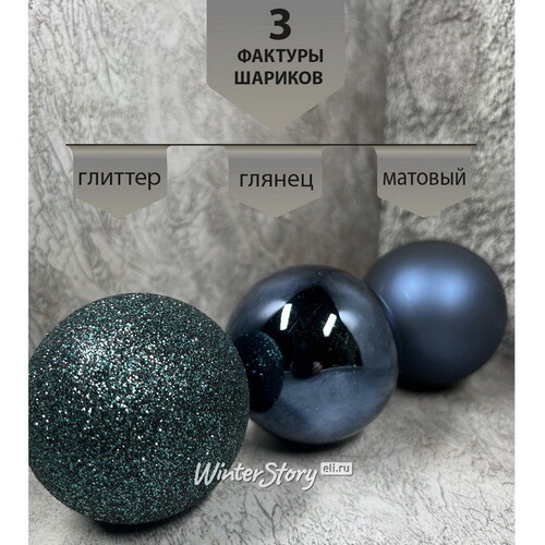 Набор стеклянных шаров Blanchett - Blue Profondo 5-7 см, 26 шт Christmas Deluxe