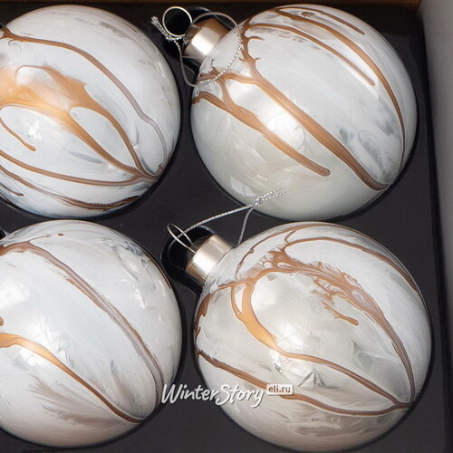 Набор стеклянных шаров Divorze Crema 8 см, 6 шт Christmas Deluxe