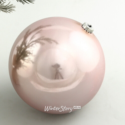Пластиковый шар 20 см розовый бутон глянцевый Winter Deco