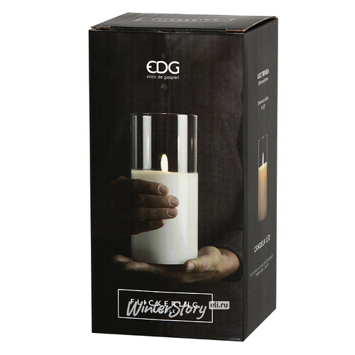 Светодиодная свеча в колбе Imagination 15*7 см, мерцание, на батарейках, таймер EDG