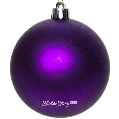 Набор пластиковых матовых шаров 8 см фиолетовый, 6 шт Kaemingk/Winter Deco