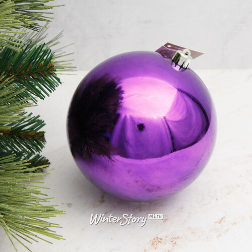 Пластиковый шар 14 см фиолетовый глянцевый Kaemingk/Winter Deco