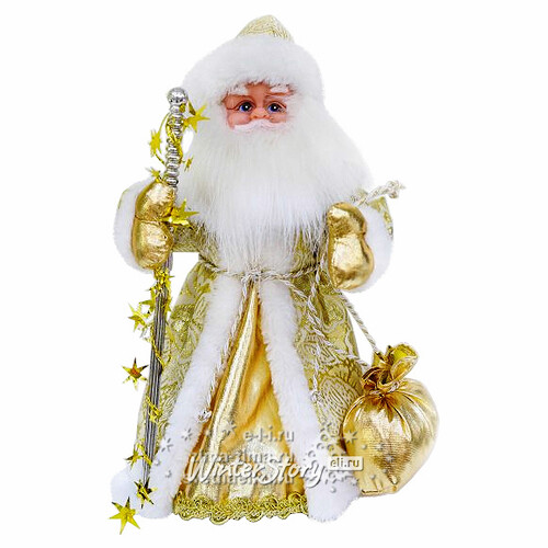 Игрушка музыкальная Дед Мороз в золотом кафтане 30 см на батарейках Новогодняя Сказка
