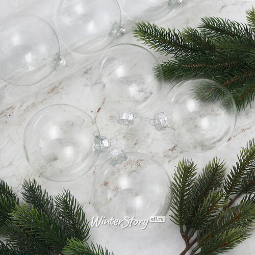 Набор стеклянных шаров 10 см прозрачный, 4 шт Kaemingk