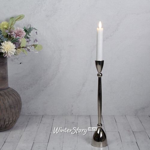 Декоративный подсвечник для 1 свечи Асемира 30 см серебряный Koopman