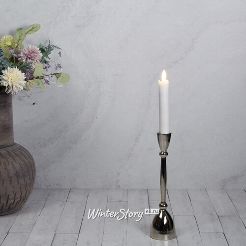 Декоративный подсвечник для 1 свечи Асемира 23 см серебряный Koopman