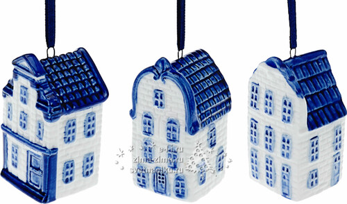 Елочная игрушка "Голландский домик", 6 cм, фарфор, подвеска Koopman