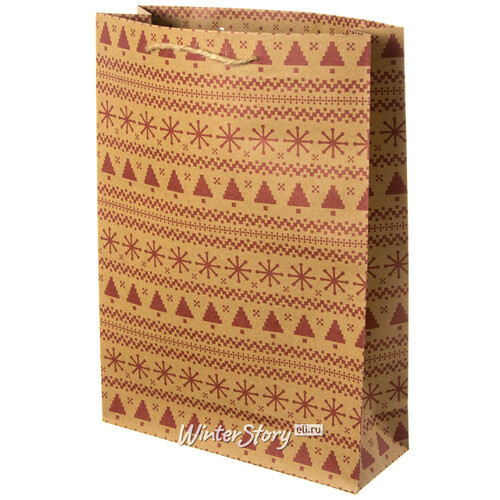 Подарочный пакет Норвежские Орнаменты - Елочки 35*25 см Koopman