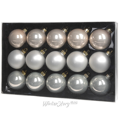Коллекция стеклянных шаров Перламутр 5.5 см, 15 шт Koopman