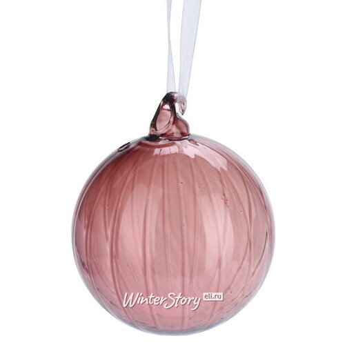 Набор стеклянных елочных шаров Isola Rosa 10 см, 9 шт, розовый Koopman