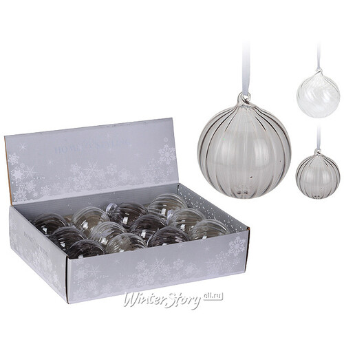 Набор стеклянных шаров "Ледяная феерия", 8 см, 12 шт Koopman