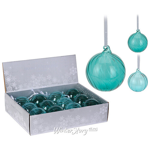 Набор стеклянных шаров "Морская глубина", 8 см, 12 шт Koopman