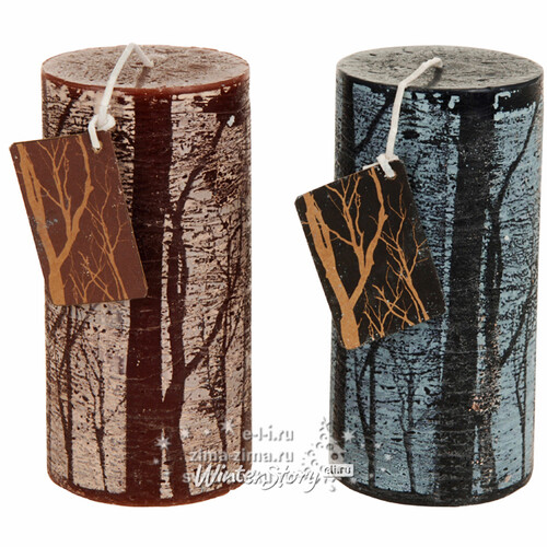 Декоративная свеча Зимний Лес, 140*70 мм, коричневый Koopman