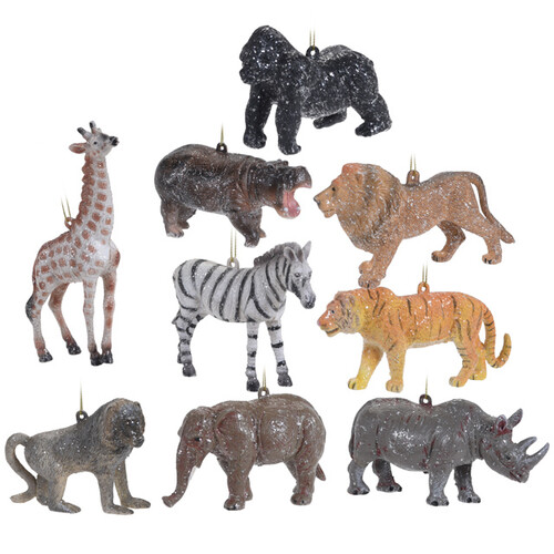 Набор елочных игрушек Safari Friends 12 см, 9 шт, подвеска Koopman