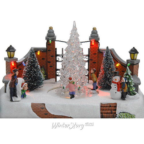 Светящаяся композиция "Рождество во дворе" 27,5x18,5x16,5 см, LED лампы, анимация Koopman