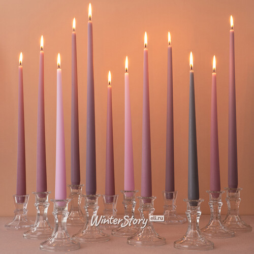 Высокие свечи 40 см Андреа Velvet роза капучино, 10 шт Candleslight