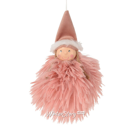 Елочная игрушка Ангел Фелиция 16 см розовая, подвеска Koopman