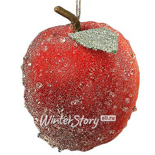 Елочная игрушка Яблоко Засахаренное 9 см красное, подвеска Holiday Classics