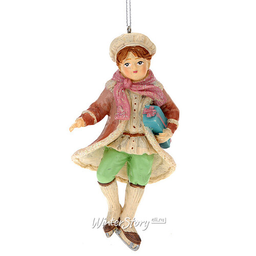 Елочная игрушка Мальчик с Подарком 12 см, подвеска Koopman